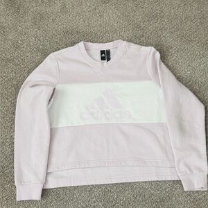 Adidas Pastel Pink Crewneck with White Accent